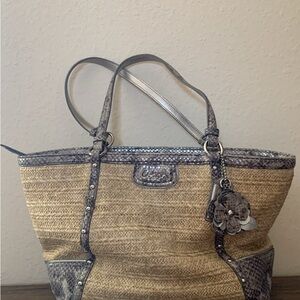 Coach woven straw bag